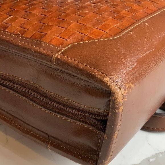 Vintage Franklin Quest 7 Ring Woven Leather Crossbody Planner 11” X 9” - Picture 12 of 13